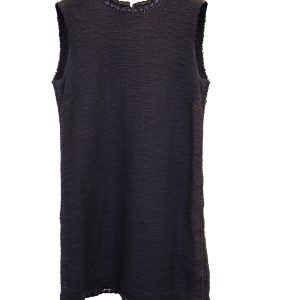 Dolce & Gabbana ärmelloses Minikleid aus schwarzer Baumwolle 7748716560444