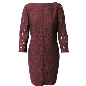 Diane Von Furstenberg Sarita Flower Lace Kleid in Auberginen lila Nylon