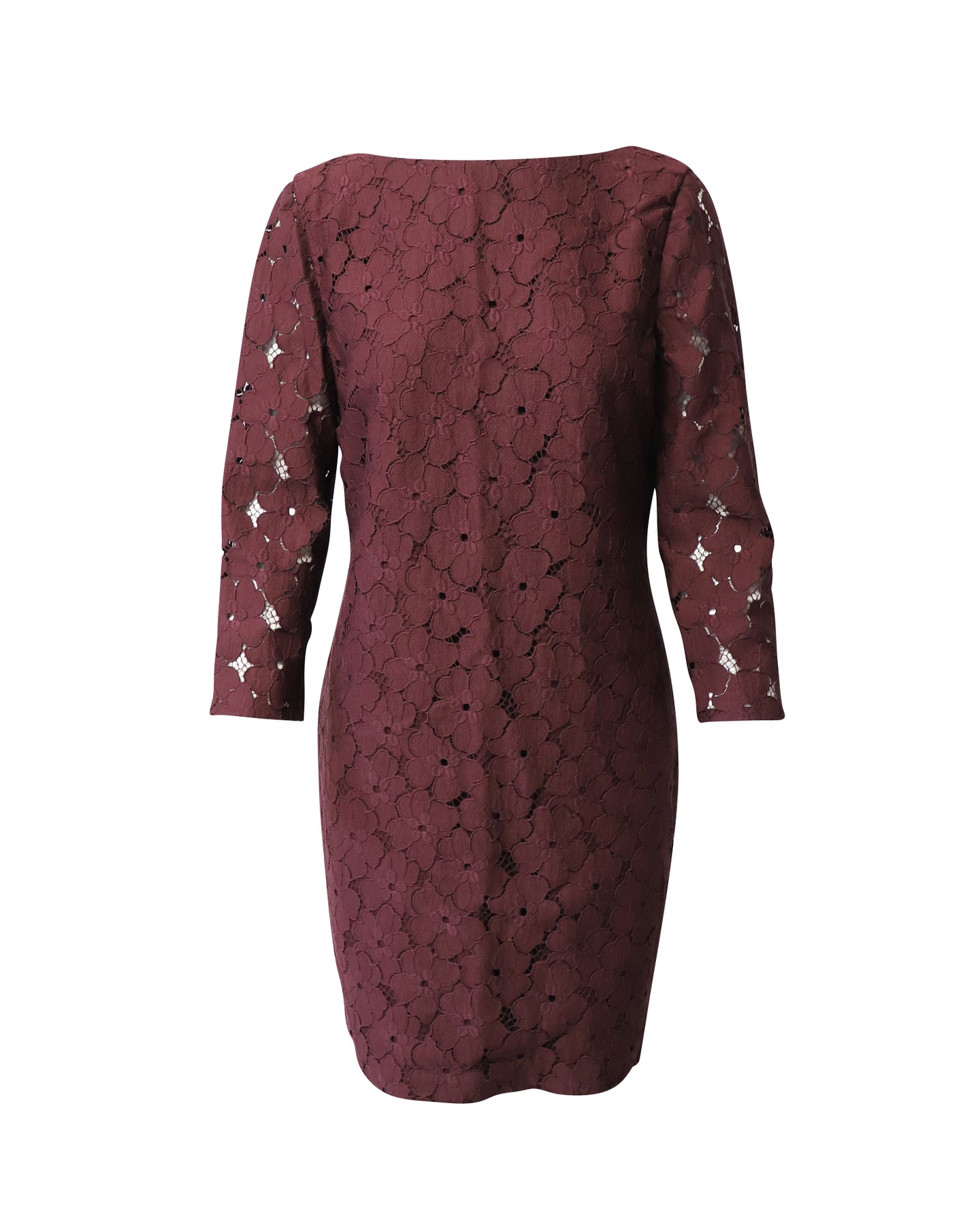 Diane Von Furstenberg Sarita Blumen Spitze Kleid in Aubergine Lila Nylon