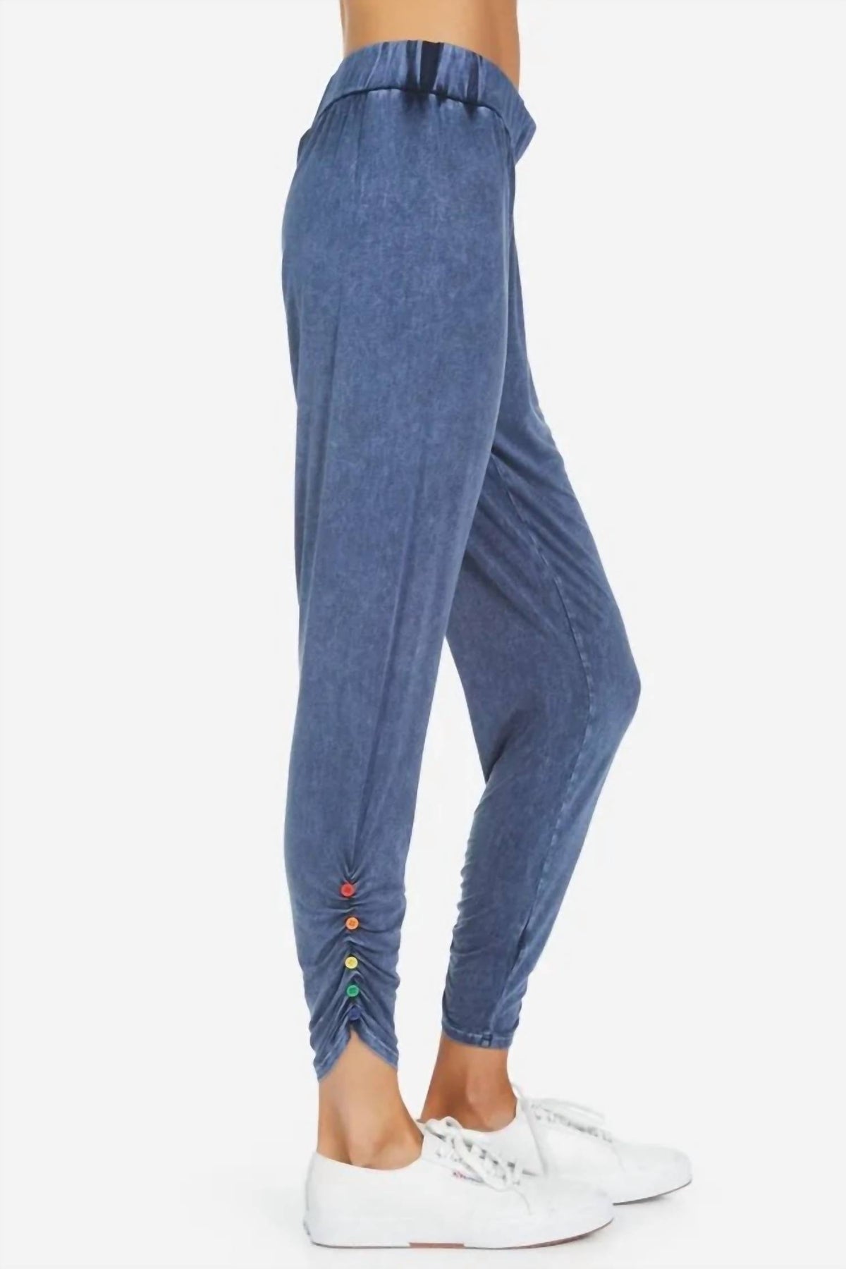 Knopf Sweatpant in blau