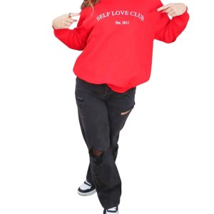 Love Yourself Sweatshirt in rot
