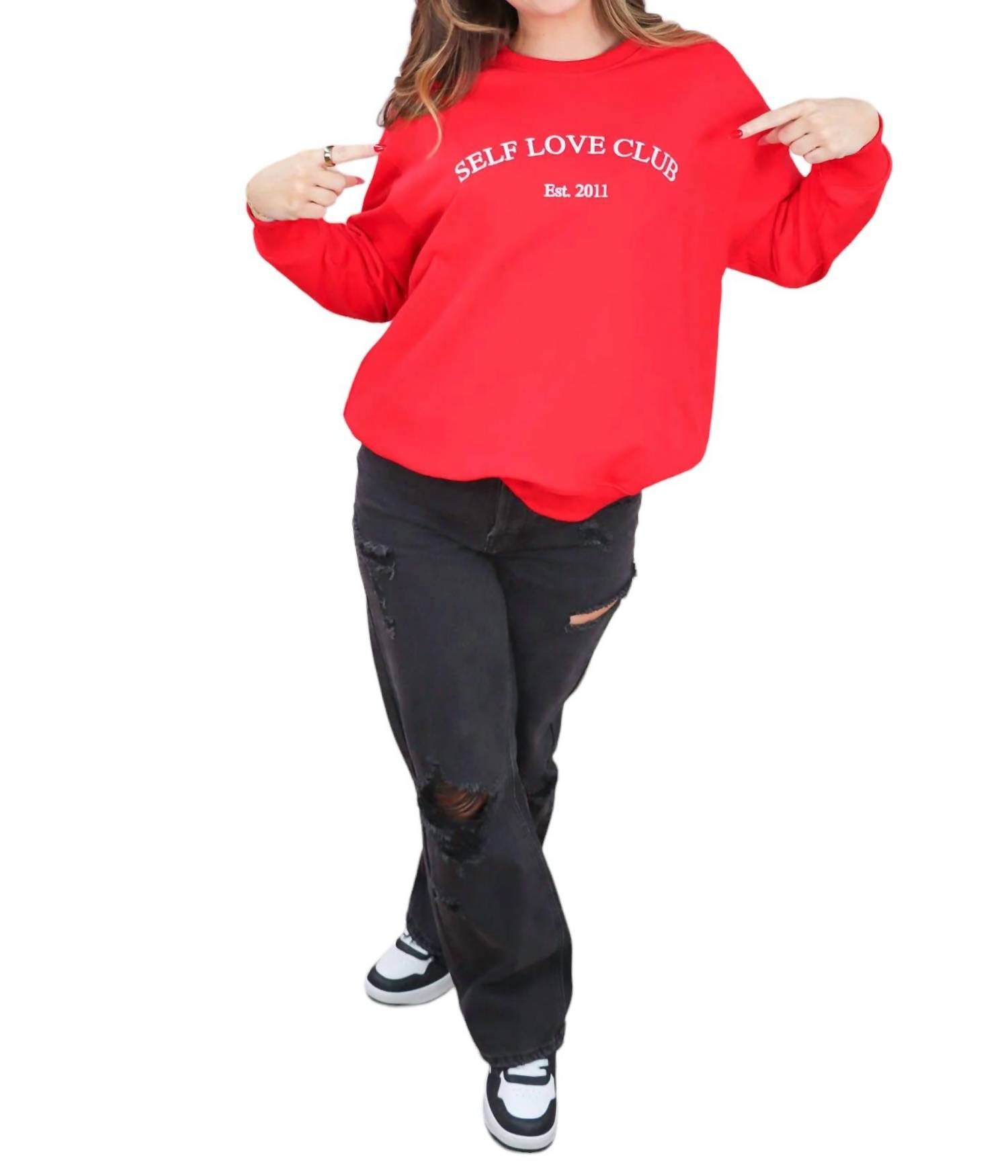 Liebe dich selbst Sweatshirt in Rot