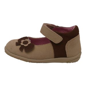 Baby Mädchen Creme Nubuk oberen Blumenbogen Mary Jane Schuhe 3-4 Baby