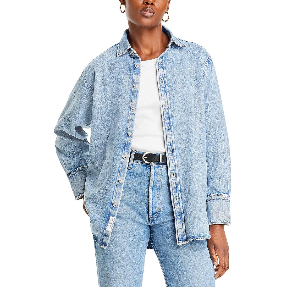Diana Kragen Knopf Up Denim Jacke
