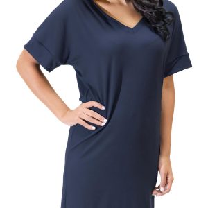 Plus Damen v Hals kurze Ärmel Pullover oben