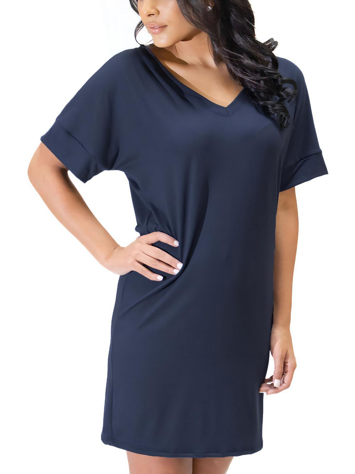 Plus Damen V-Ausschnitt Kurzarm Pullover Top
