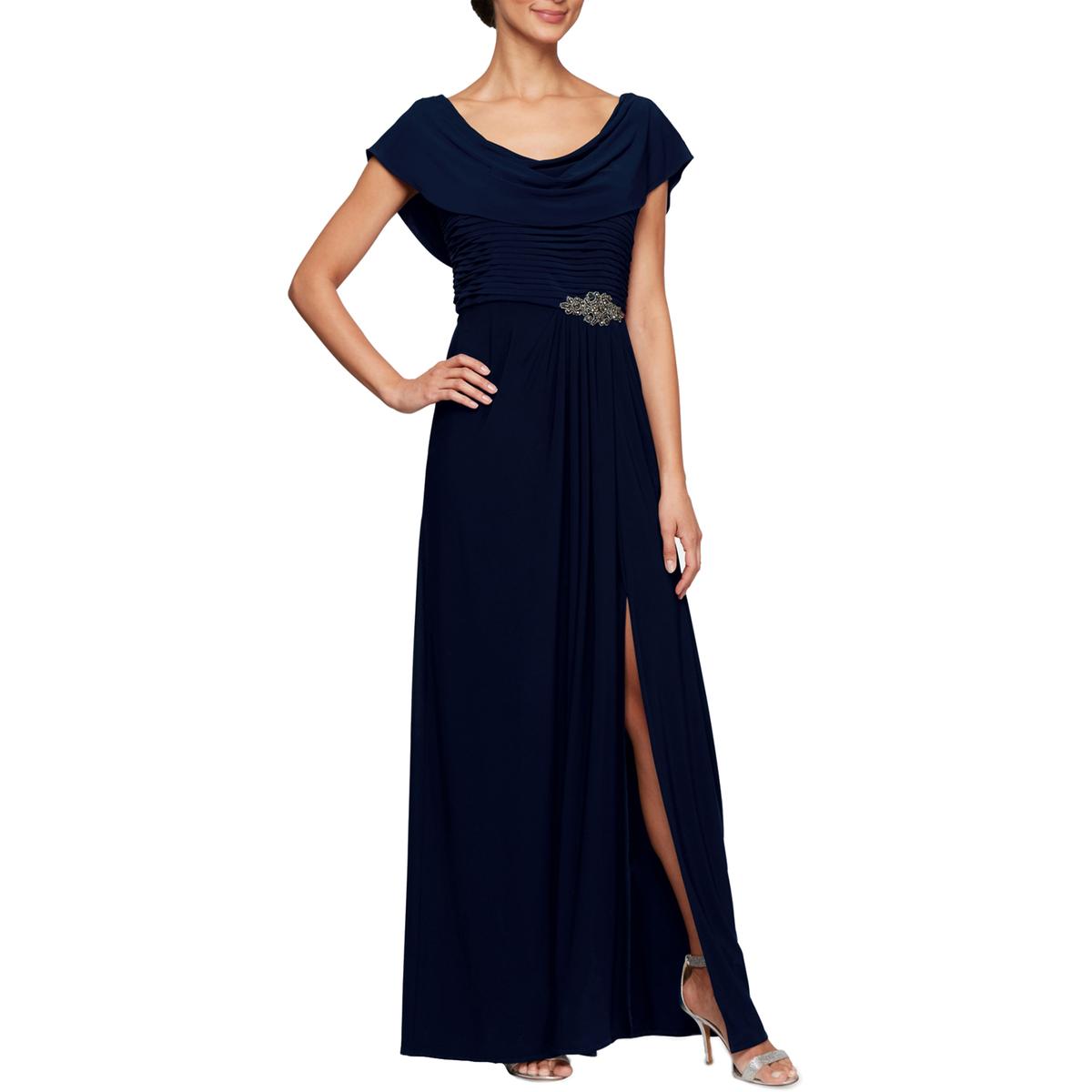 Petites Wasserfallausschnitt Verziertes Abendkleid