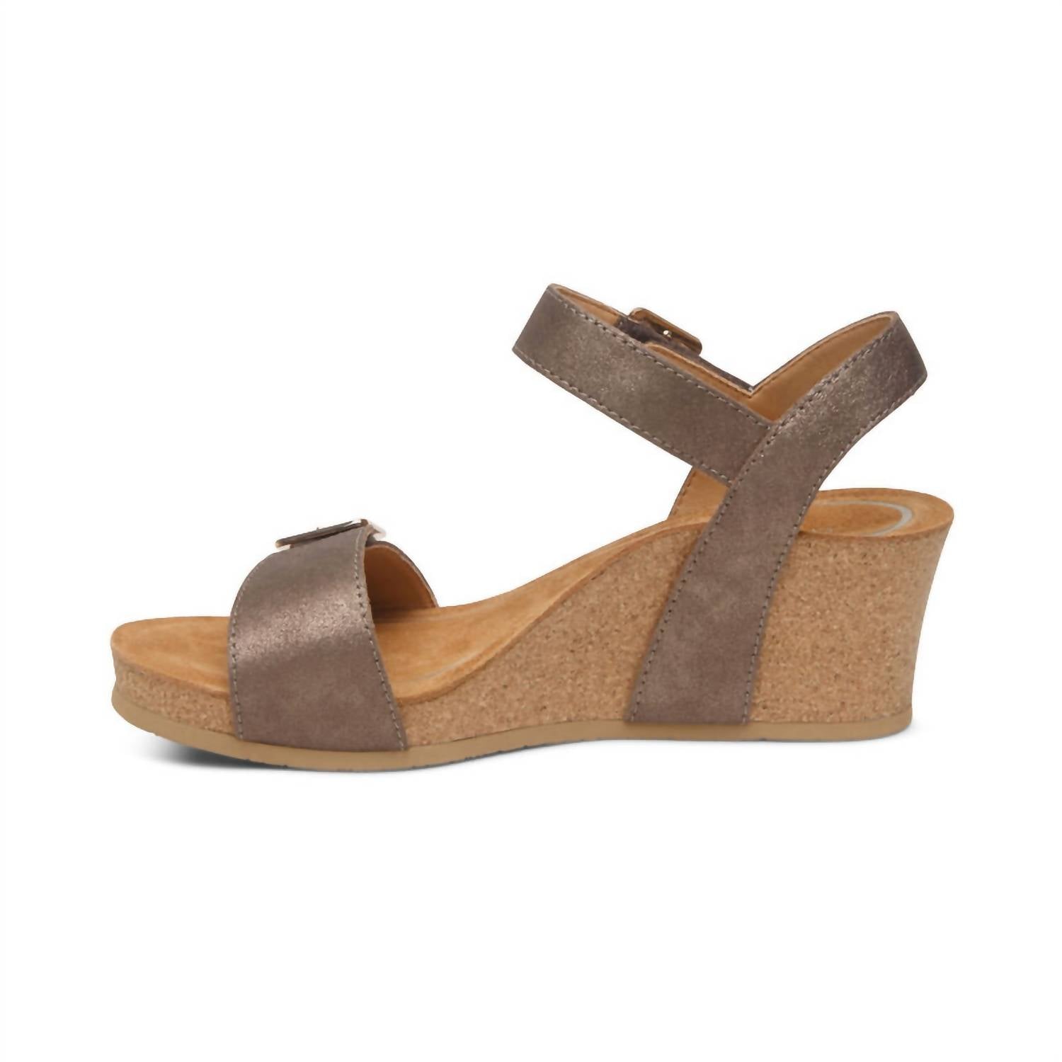 Damen Lexa Quarter Strap Keilsandalen in Bronze