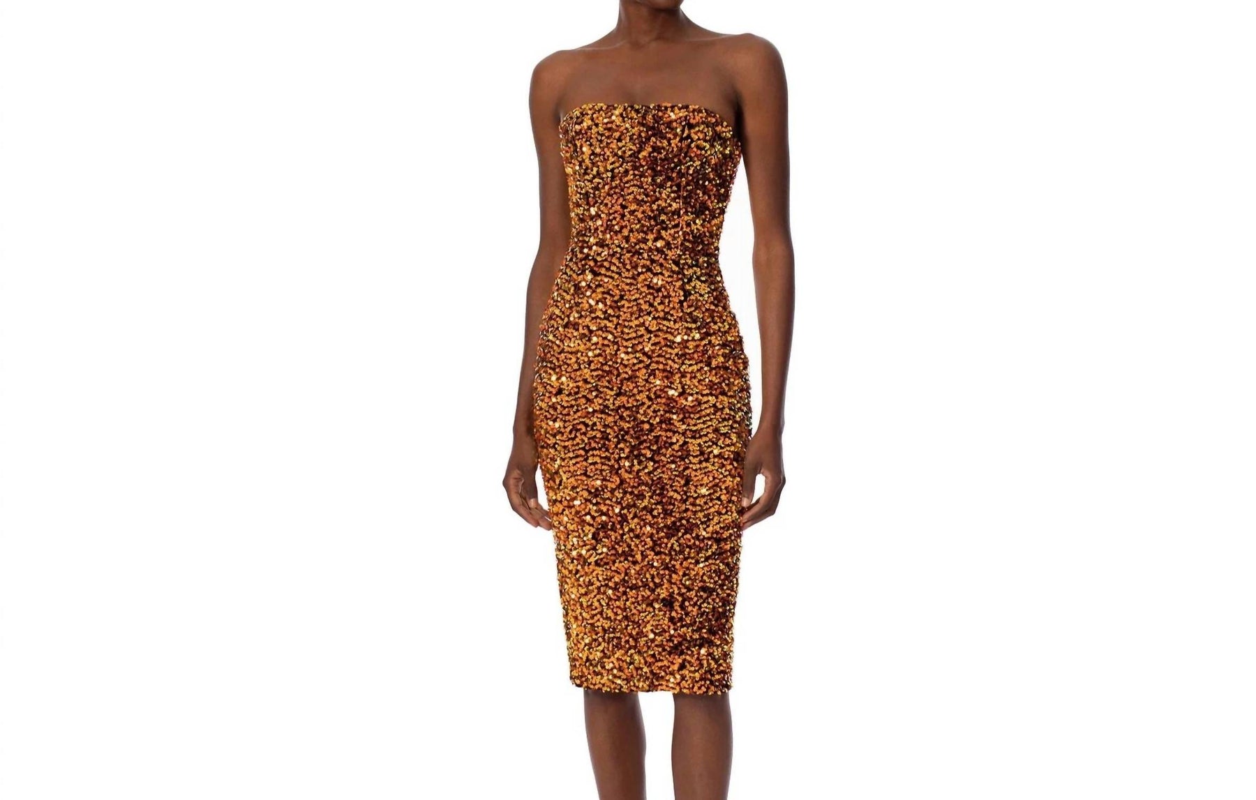 Cindy Midi Kleid in Bernstein
