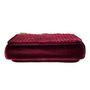 Jimmy Choo Helia Kupplung aus burgundischem Samt 7748721279036