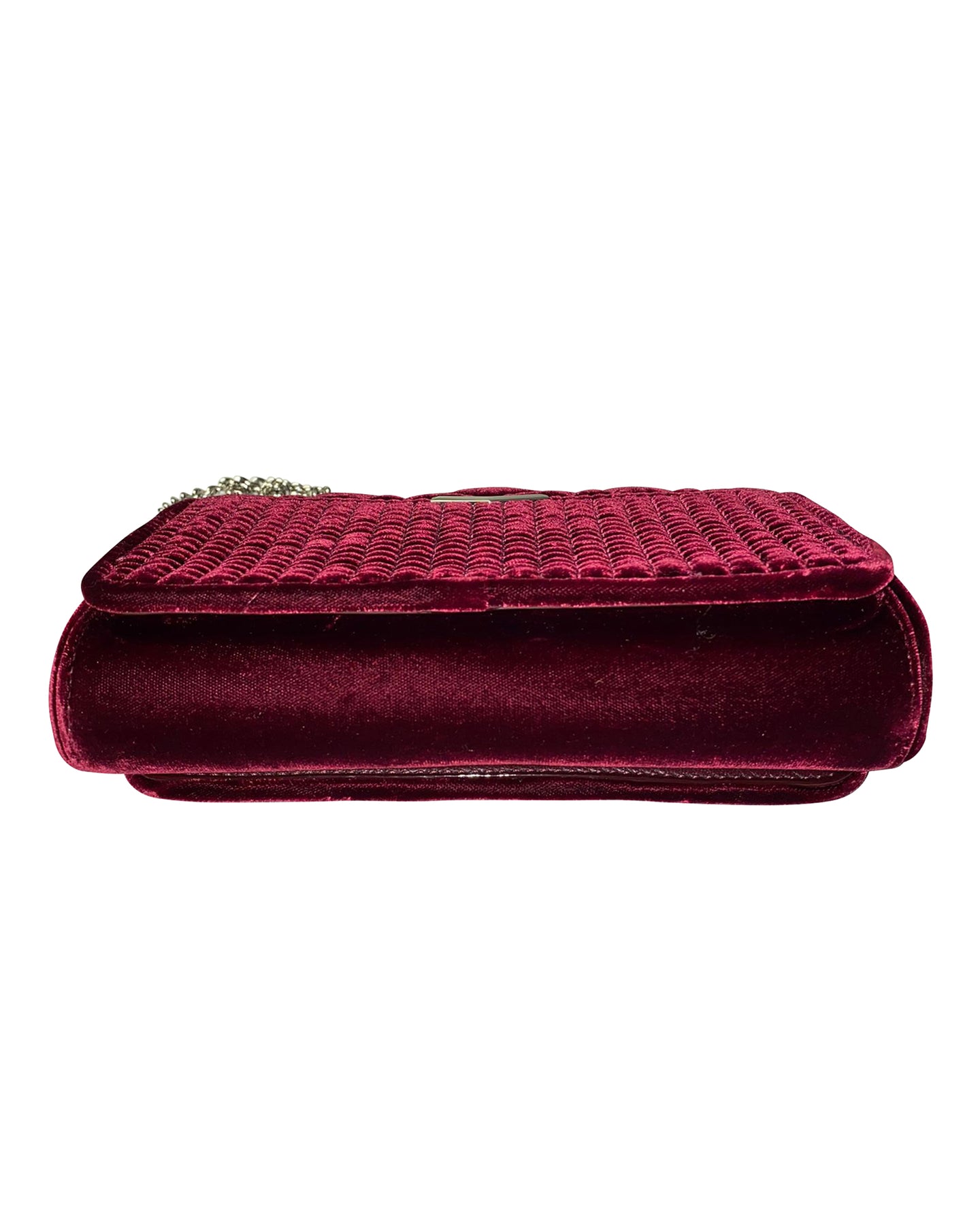Jimmy Choo Helia Clutch im Burgunder Samt
