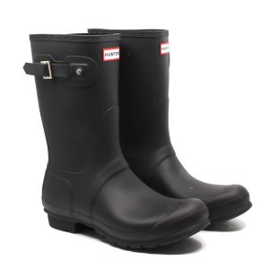 Damen Original kurze matte Regenstiefel in schwarz