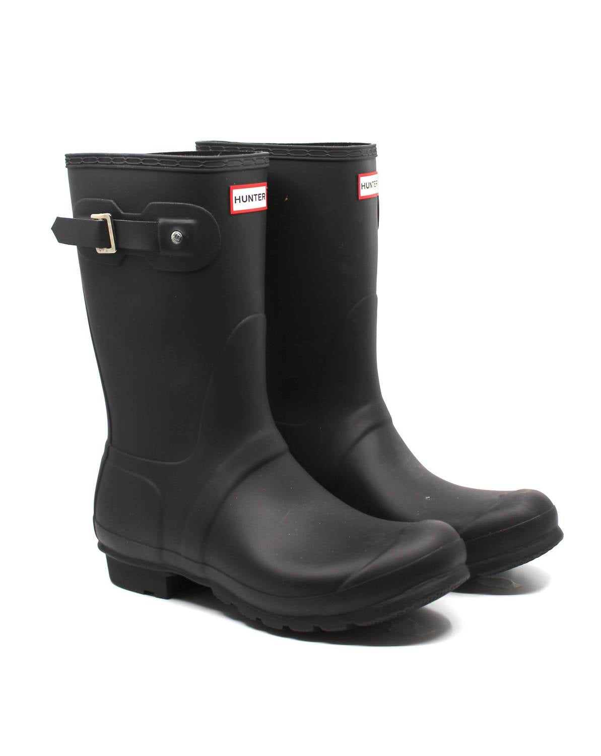 Damen Original kurze Matte Regen Stiefel in schwarz