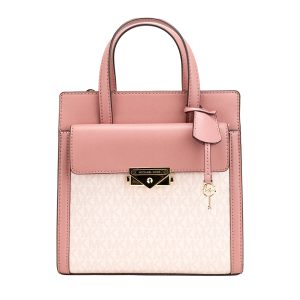 Michael Kors Cece Kleine rosa PVC North South Flap Tote Umhängetasche Damen Geldbörse
