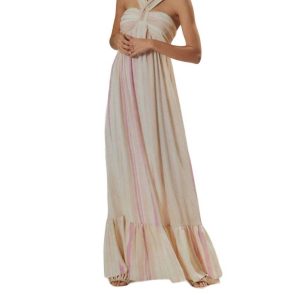 Batikmuster gewebtes Maxikleid in Rosa