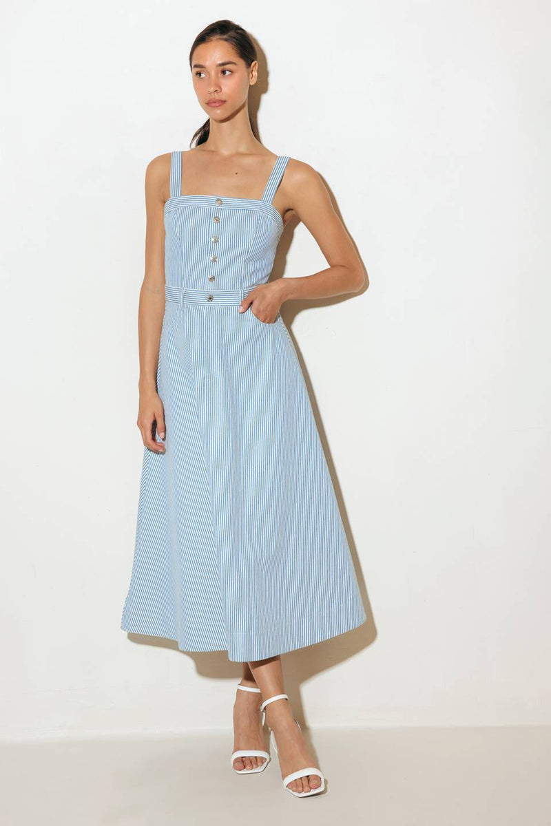 CAREFRE DAISY gewebt MIDI Kleid