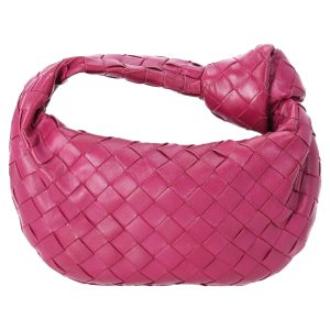 Bottega Veneta Teen Jodie Intrecciato Schultertasche in Cranberry rosa Lammfell Leder