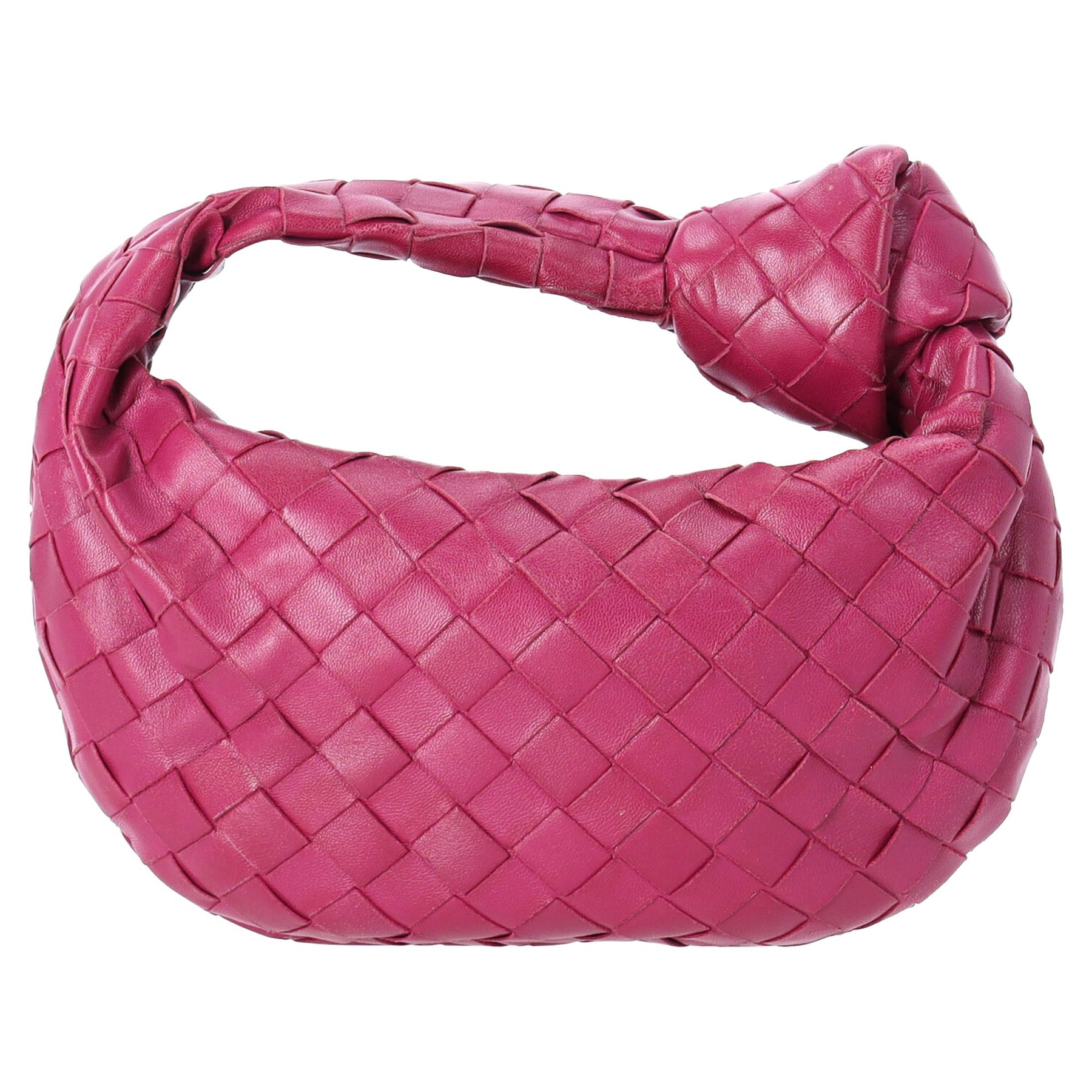 Bottega Veneta Teen Jodie Intrecciato Schultertasche aus rosafarbenem Lammleder