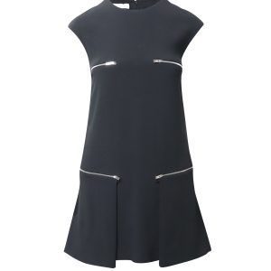 Stella McCartney Reißverschluss Schicht Kleid in schwarz Kleid Acetat