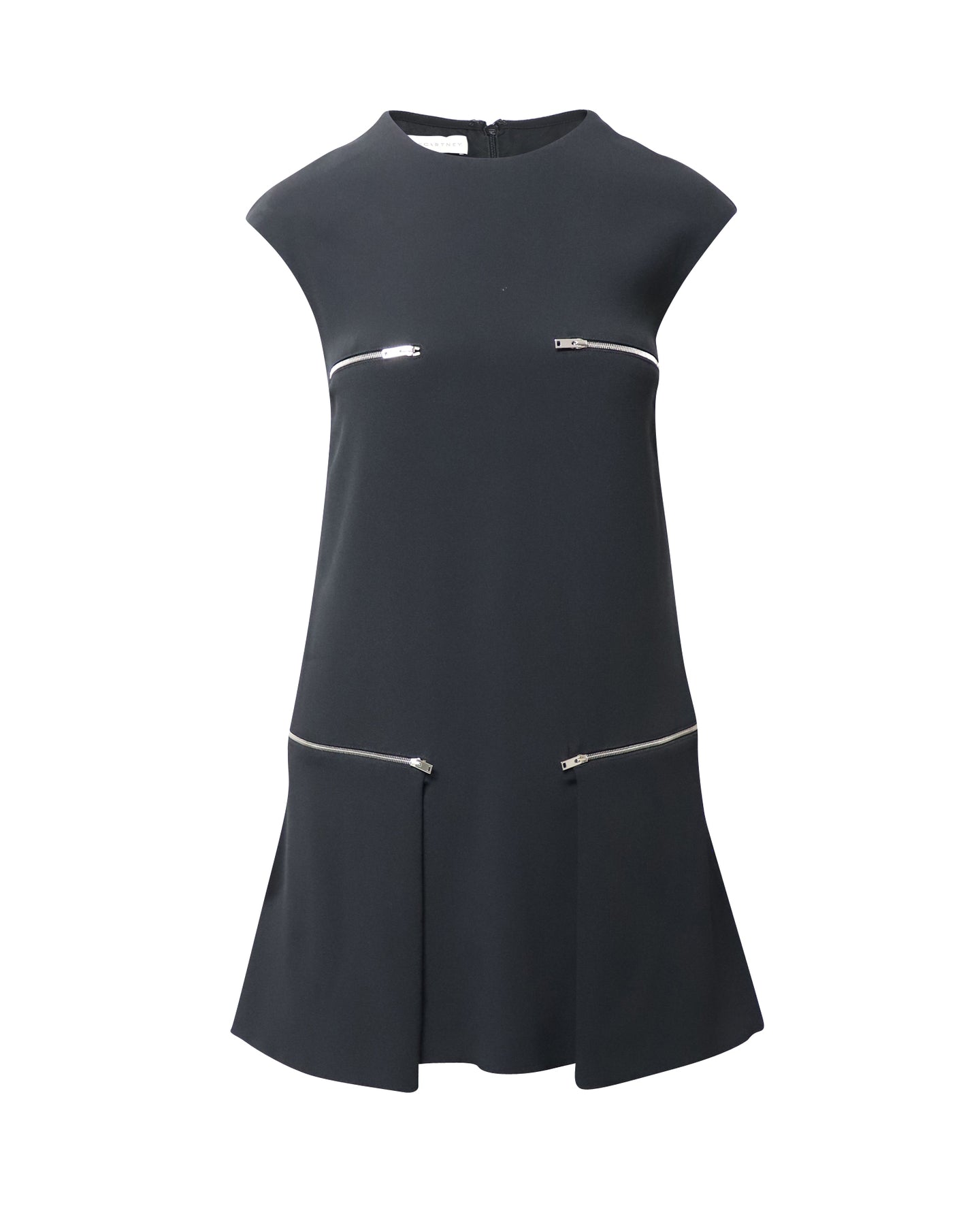 Stella McCartney Reißverschluss Shift Kleid aus schwarzem Acetat