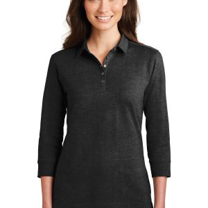 Port Authority Damen-Poloshirt aus Meridian-Baumwollmischung mit 3/4-Ärmeln. L578