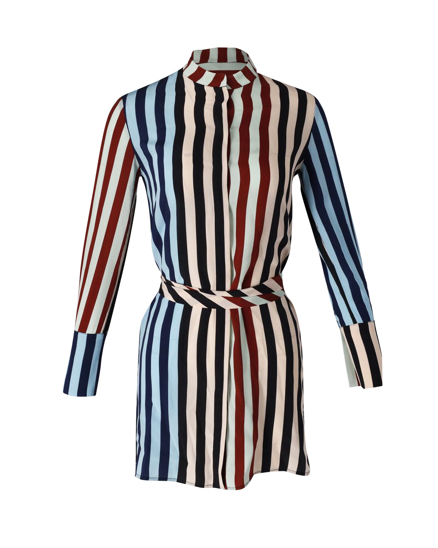 Diane von Furstenberg Gestreiftes Hemdkleid aus mehrfarbiger Seide