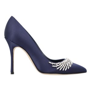 Manolo Blahnik Pluma Fabio Satin 105 Pump Lila