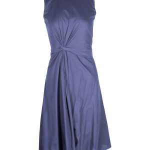 Boss Digiana Front Twist A-line Kleid aus Marineblau Baumwolle 7748712759356