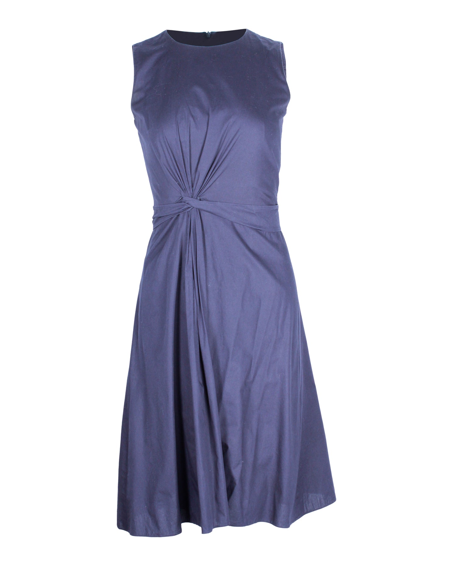 Boss Digiana Vorderseite Twist A-Linie Kleid aus dunkelblauer Baumwolle