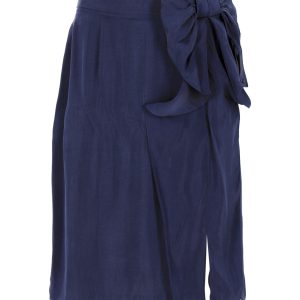 rot valentino Schleifendetail Rock in Marine blau cupro 7748716920892