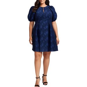 Plus bestickte Passform & Flare Kleid