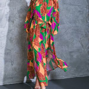 CUE THE CHIC Gewebtes Midikleid
