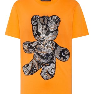 t-shirt rund Hals ss paisley Teddybär