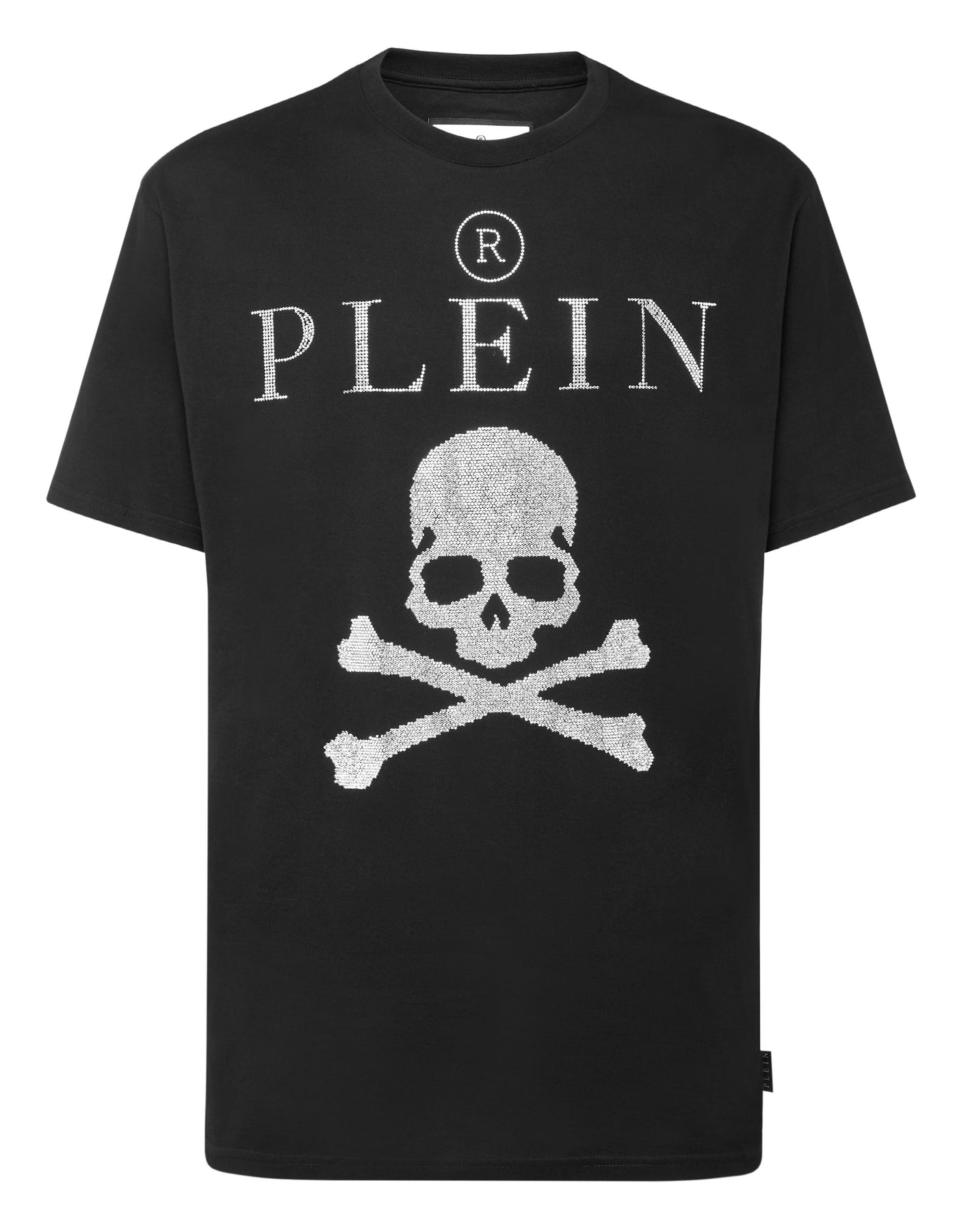 T-Shirt Rundhals SS Kristall Totenkopf mit Kristallen