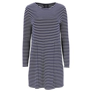 A.P.C. Gestreiftes Minikleid in Marineblauer Viskose
