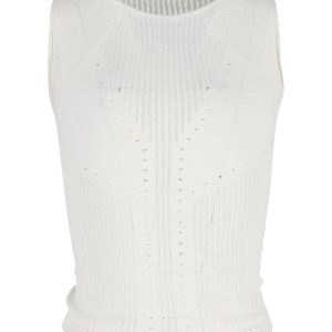 Alberta Ferretti Gestanztes ärmelloses Top aus weißer Viskose