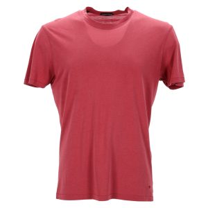 Tom Ford Round Neck T-Shirt in roter Lyocell 7748713283644
