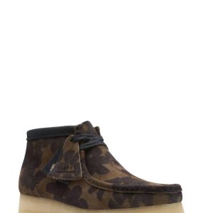 Damen Wallabee Stiefel in schwarz/khaki blumig