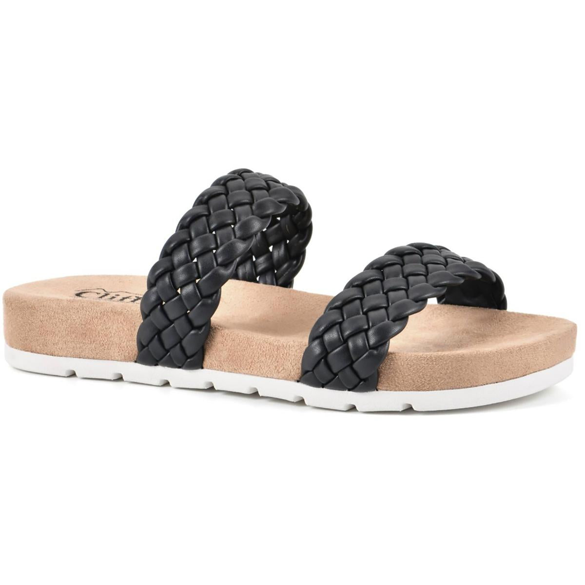 Wirklich geflochtene gepolsterte Slide Sandalen
