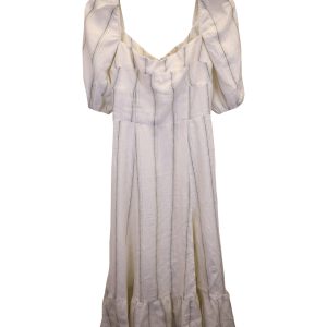 Reformation Belgium Midikleid aus weißem Leinen 7748713971772