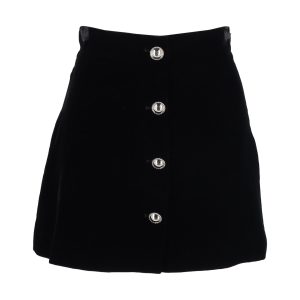 Miu Miu Buttoned Minirock aus schwarzem Samt 7748718297148