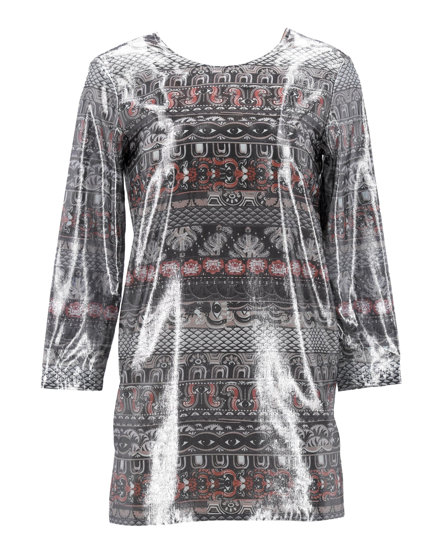Kenzo Jacquard Kleid aus Seide in Silber