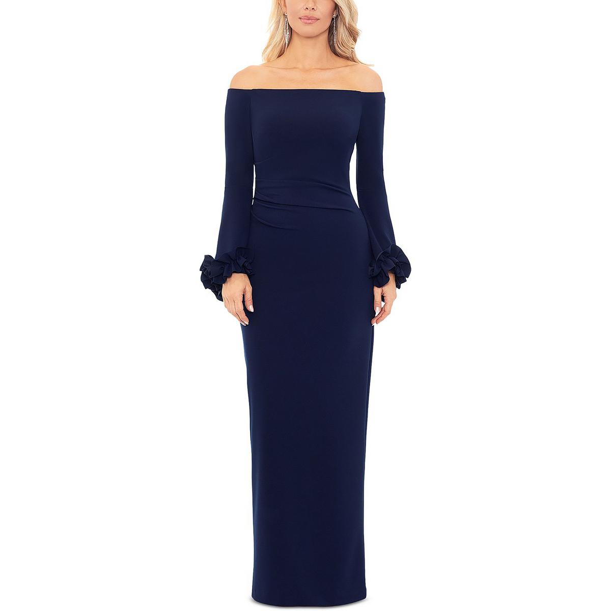 Off-the-Shoulder Rüschen Abendkleid