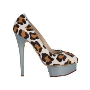 Charlotte Olympia Polly Leopardenmuster Platform Pumps aus mehrfarbigem Kalbshaar und Leder