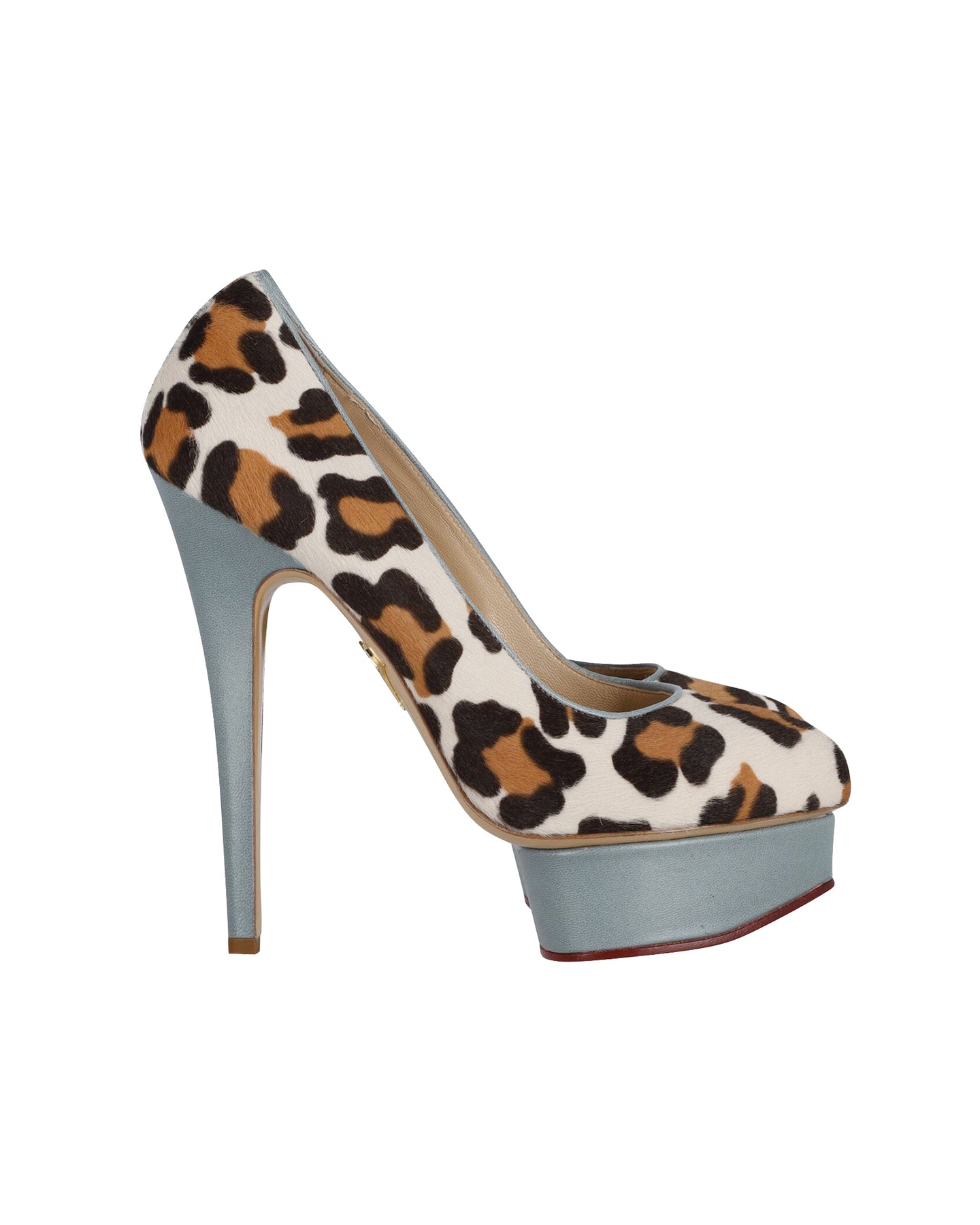 Charlotte Olympia Polly Leopardenmuster Platform Pumps aus mehrfarbigem Kalbshaar und Leder