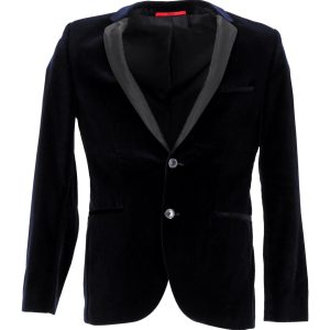 Hugo Boss schmale Passform Samt Jacke in Marineblau Baumwolle 7748722950204
