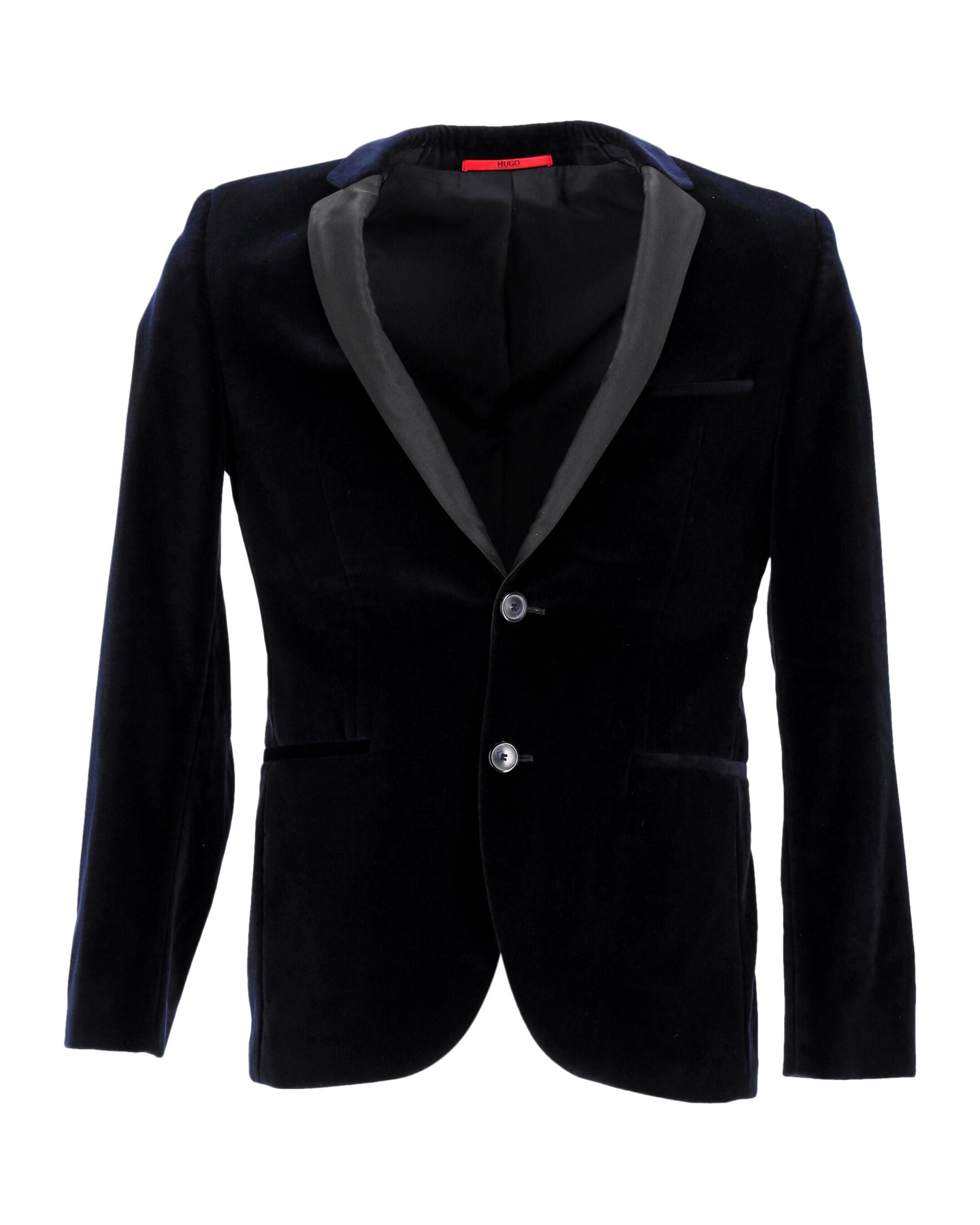 Hugo Boss Schmale Passform Samtjacke aus Baumwolle in Marineblau
