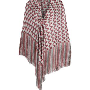 Missoni Patterned Fringed Shawl in Multicolor Viskose