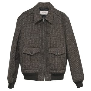 Celine Teddy Tweed Hunting Jacke aus brauner Wolle 7748725801020