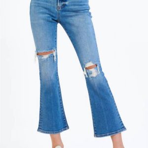 Jenna High-Steigerung croped Flare Jeans in goldenem Tor